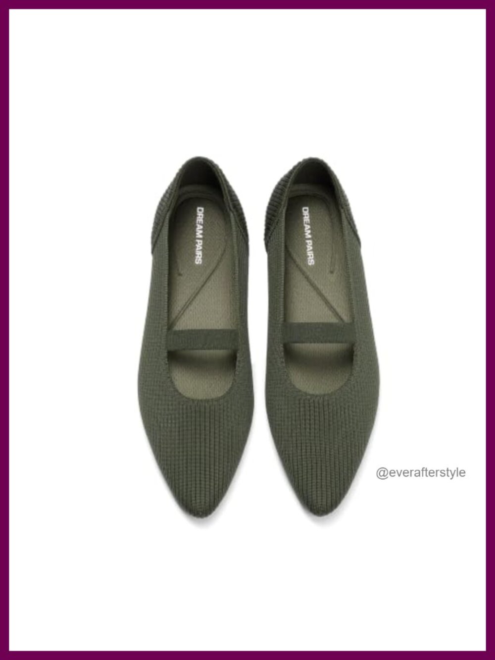 Women's Pointed Toe Mary Jane Flats Comfort Knit Slip-On Dressy